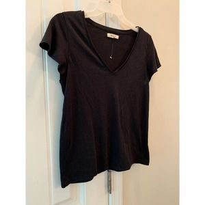 Like new! Madewell women’s black flutter sleeve cotton top shirt blouse‎ size S